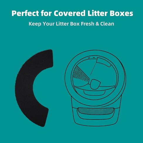 9 Pcs Charcoal Filters Compatible with Cat Litter Box 3.6 x 10Inch, Replacement Activated Carbon Premium Odor Filters, Black in Kuwait