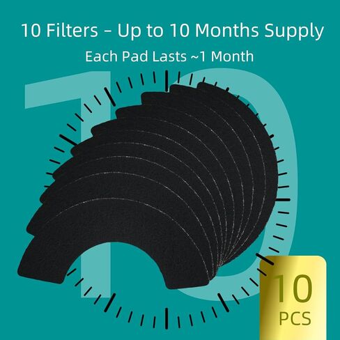 9 Pcs Charcoal Filters Compatible with Cat Litter Box 3.6 x 10Inch, Replacement Activated Carbon Premium Odor Filters, Black in Kuwait