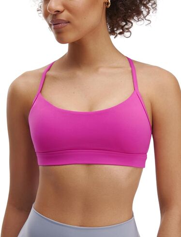 Wenabutter Women’s Y-Back Sports Bra Padded Racerback Yoga Bra Buttery Soft Low Impact Thin Strap Workout Yoga Top in Kuwait