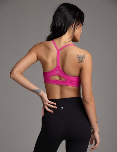 Wenabutter Women’s Y-Back Sports Bra Padded Racerback Yoga Bra Buttery Soft Low Impact Thin Strap Workout Yoga Top in Kuwait