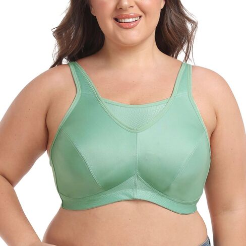 Women's Full Coverage Wirefree Non Padded Sports Bra Plus Size High Impact Comfort Bra in Kuwait