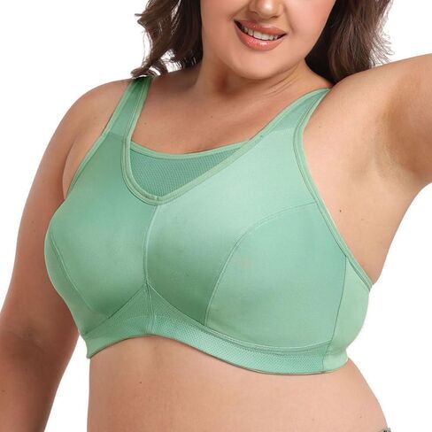 Women's Full Coverage Wirefree Non Padded Sports Bra Plus Size High Impact Comfort Bra in Kuwait