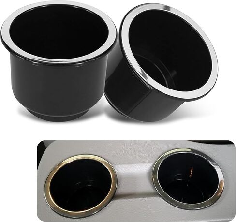 2 PCS Car Cuc Holder ، حاملي أكواب القوارب ذات السعة الكبيرة من البلاستيك ، وملحقات استبدال حامل كأس Universal ، مناسبة لقاعدة Cup 3.74 "إلى 4.1" (أسود) in Saudi Arabia