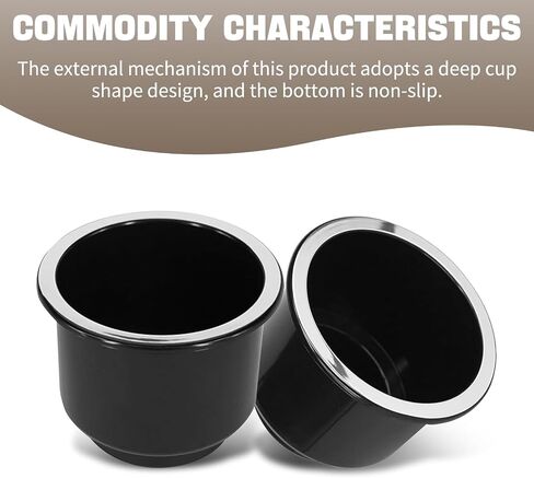 2 PCS Car Cuc Holder ، حاملي أكواب القوارب ذات السعة الكبيرة من البلاستيك ، وملحقات استبدال حامل كأس Universal ، مناسبة لقاعدة Cup 3.74 "إلى 4.1" (أسود) in Saudi Arabia