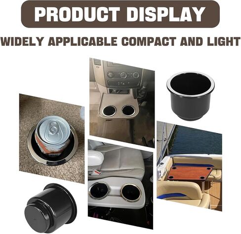 2 PCS Car Cuc Holder ، حاملي أكواب القوارب ذات السعة الكبيرة من البلاستيك ، وملحقات استبدال حامل كأس Universal ، مناسبة لقاعدة Cup 3.74 "إلى 4.1" (أسود) in Saudi Arabia