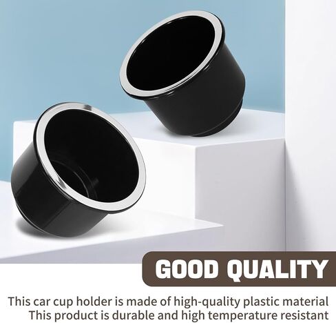 2 PCS Car Cuc Holder ، حاملي أكواب القوارب ذات السعة الكبيرة من البلاستيك ، وملحقات استبدال حامل كأس Universal ، مناسبة لقاعدة Cup 3.74 "إلى 4.1" (أسود) in Saudi Arabia
