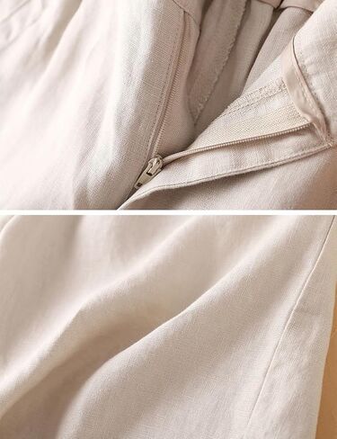 Kinghua Linen Shorts for Women Pleated Wide Leg Elastic High Waisted Casual Summer Bermuda Shorts with Pockets in Saudi Arabia