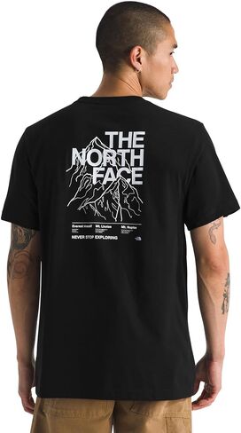 The North Face Men Evolution Half Dome Mtn Short Tee | قميص القطن مع تصميم جرافيك ، وضع في الأكمام ، طوق مضلع in Saudi Arabia