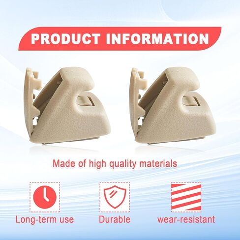 2PCS Interior Sun Visor Hook Clips, Sun Visor Support Clips Compatible with 2007-2013 Chevy Tahoe Silverado 1500, GMC Yukon Sierra 1500 Replacement # 15882854, Sunvisor Retainer Clips, Gray in Kuwait