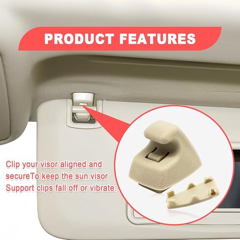 2PCS Interior Sun Visor Hook Clips, Sun Visor Support Clips Compatible with 2007-2013 Chevy Tahoe Silverado 1500, GMC Yukon Sierra 1500 Replacement # 15882854, Sunvisor Retainer Clips, Gray in Kuwait