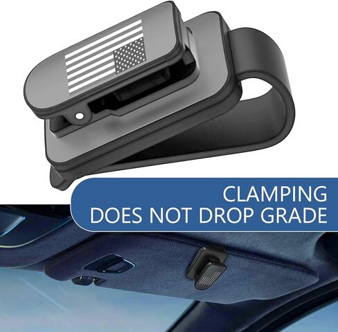 Sunglass Holder for Car Visor, American Flag Visor Sunglasses Holder Clip, Multi-Function Metal Eyeglass Hanger and Ticket Card Clips, Auto Interior Accessories, Universal for Sedan, SUV in Saudi Arabia