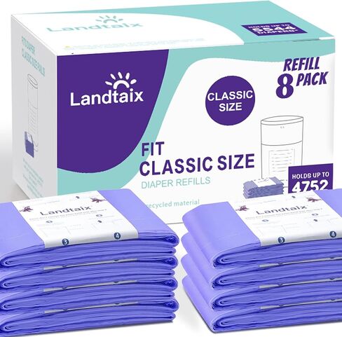 Diaper Pail Refill Bags Fits Dekor Classic 4 Pack for 2772 Diapers | Diaper Pail Refills Trash Bags(Extra 40% Length,Extra 30% Thickness) Powerful Odor Eliminate Lavender Scent for Baby,Adult in Saudi Arabia
