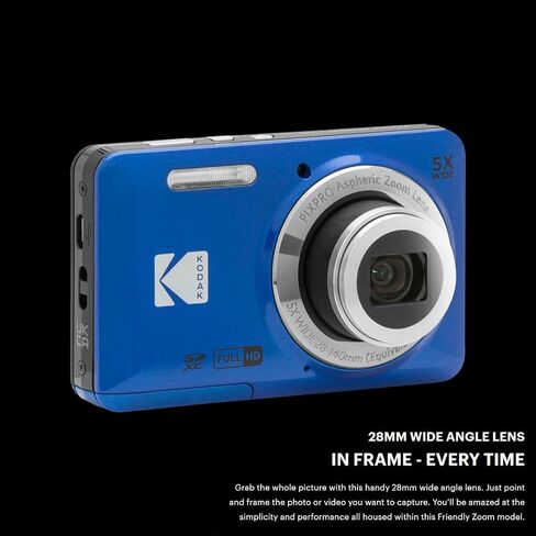 Kodak PIXPRO Friendly Zoom FZ55 Digital Camera (Blue) Bundle with 32GB Memory Card and Digital Camera LCD Screen Protectors (3 Items) in Saudi Arabia