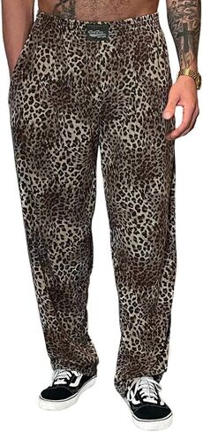 Mens/Womens Baggy Workout Pants Gym Workout Bodybuilding Pants in Our Leopard Design in Saudi Arabia