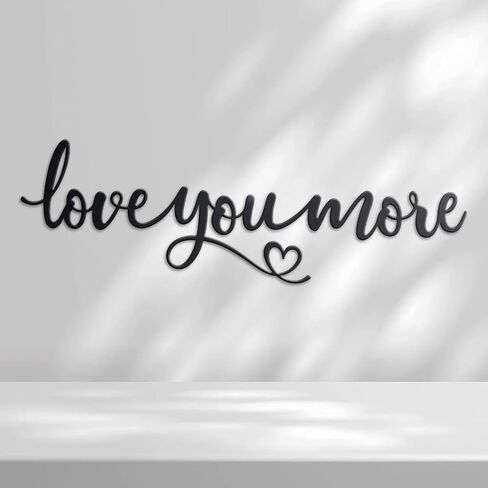 Zzbakress Love You More Wall Art Black Metal Wall Art Decor Metal Letters Love Wall Decor Valentine Gifts Love You More Gifts Love Signs for Home Decor Valentine Decorations (Vivid) in Saudi Arabia