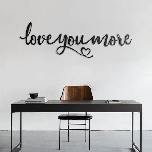 Zzbakress Love You More Wall Art Black Metal Wall Art Decor Metal Letters Love Wall Decor Valentine Gifts Love You More Gifts Love Signs for Home Decor Valentine Decorations (Vivid) in Saudi Arabia