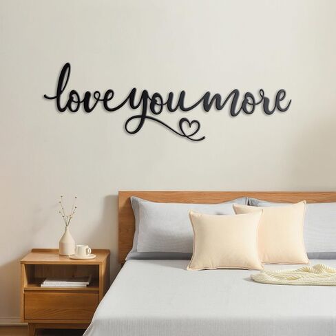 Zzbakress Love You More Wall Art Black Metal Wall Art Decor Metal Letters Love Wall Decor Valentine Gifts Love You More Gifts Love Signs for Home Decor Valentine Decorations (Vivid) in Saudi Arabia