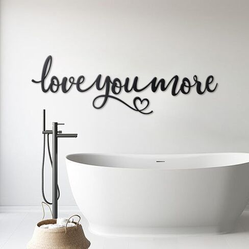 Zzbakress Love You More Wall Art Black Metal Wall Art Decor Metal Letters Love Wall Decor Valentine Gifts Love You More Gifts Love Signs for Home Decor Valentine Decorations (Vivid) in Saudi Arabia