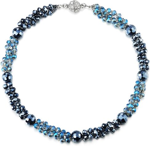 حبات Coolsteelandbeyond Crystal Cluster بيان قلادة قلادة قلادة سلسلة قلادة ، قفل مغناطيسي in Kuwait