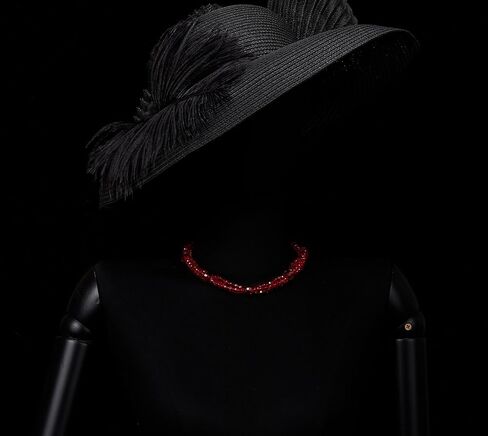 COOLSTEELANDBEYOND Beads Crystal Cluster Statement Necklace Braided Chain Choker Collar Necklace, Magnetic Clasp in Saudi Arabia
