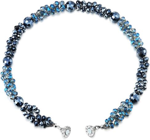حبات Coolsteelandbeyond Crystal Cluster بيان قلادة قلادة قلادة سلسلة قلادة ، قفل مغناطيسي in Kuwait
