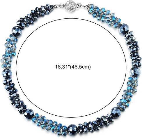 حبات Coolsteelandbeyond Crystal Cluster بيان قلادة قلادة قلادة سلسلة قلادة ، قفل مغناطيسي in Kuwait