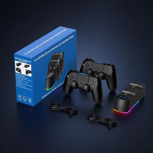 2 Pack Controller for PS4 with Charger Dock Station in Saudi Arabia