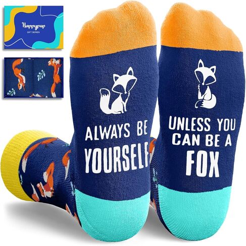 HAPPYPOP Funny Socks for Men Women - Sloth Gifts, Fox Socks, Stocking Stuffers for Teen Girls Boys in Saudi Arabia