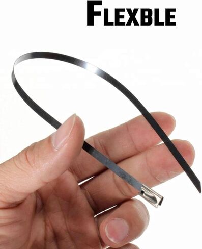 ربطات عنق معدنية بسحاب من Deecam، 2000 قطعة مقاس 11.8 بوصة من الفولاذ المقاوم للصدأ شديدة التحمل مناسبة لتغليف العادم، وربط الكابلات، والأنابيب، وإصلاح الحديقة، والسياج الثابت والمظلة in Kuwait