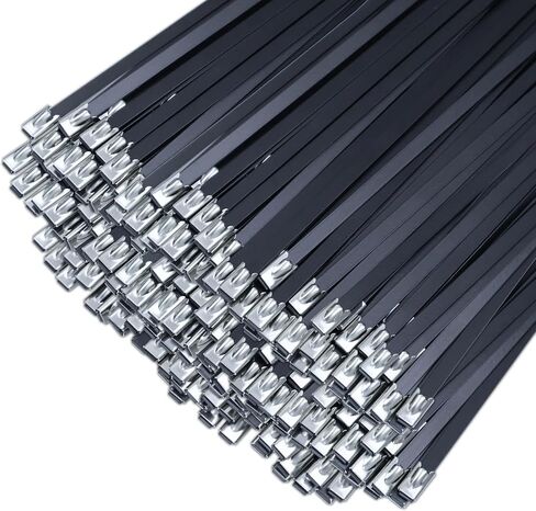 ربطات عنق معدنية بسحاب من Deecam، 2000 قطعة مقاس 11.8 بوصة من الفولاذ المقاوم للصدأ شديدة التحمل مناسبة لتغليف العادم، وربط الكابلات، والأنابيب، وإصلاح الحديقة، والسياج الثابت والمظلة in Kuwait