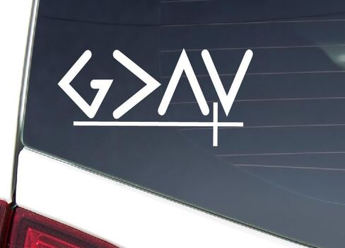 God is Greater Than The Ups and Downs - Christian Jesus Cross Car Vinyl Decal Bumper Sticker for Car, Wall, Window, Vehicle, Weather Resistant, Cross in Saudi Arabia