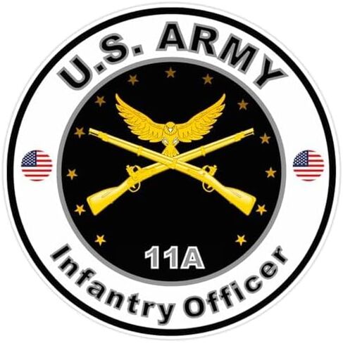 2 (Pieces) 3" and 5" Stickers n Decals - Infantry Officer Sticker Vinyl Decal Sticker, Waterproof for Cars, Laptop, Phone and More, in Saudi Arabia