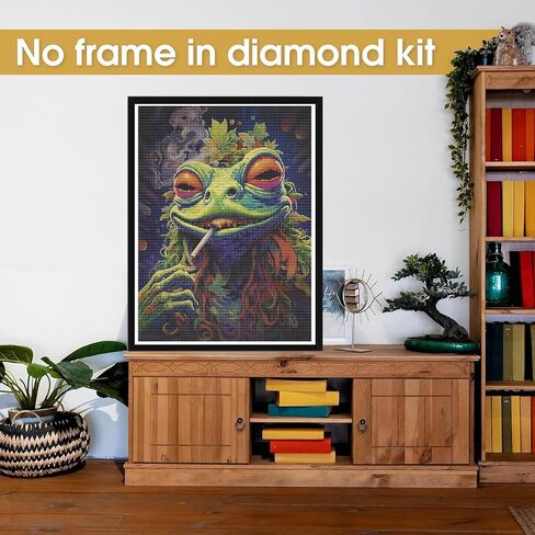 Bimkole 5D Diamond Art Kits for Adults Frog, Full Drill DIY Rhinestone Embroidery Set Paint with Diamonds Art by Number Kits Cross Stitch Home Wall Craft Decoration 12x16 Inch yT1926 in Saudi Arabia