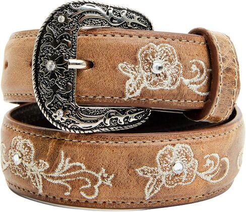 حزام Shyanne Girls's Lity Lasy Floral Western Western - SGAFA22BT1 -BREWN 28 in Saudi Arabia