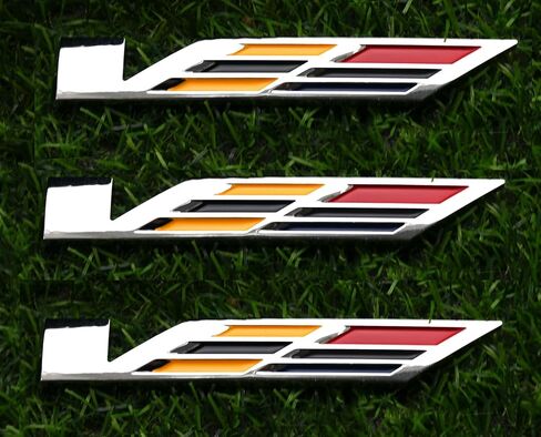3pcs Black V Car Body Trunk Lid Sticker 3D Badge Emblem Compatible with ATS CTS SRX XTS (Black/Yellow/Red) in Saudi Arabia