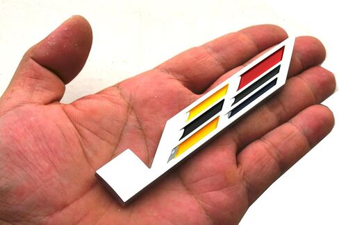 3pcs Black V Car Body Trunk Lid Sticker 3D Badge Emblem Compatible with ATS CTS SRX XTS (Black/Yellow/Red) in Saudi Arabia