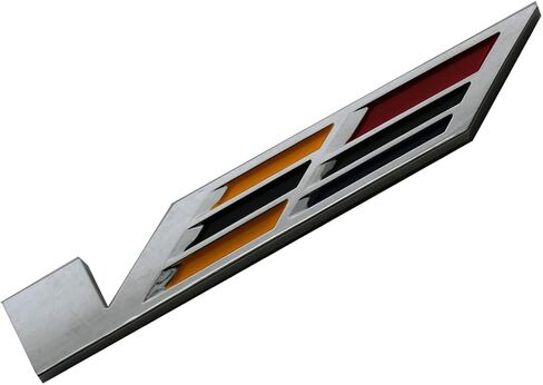3pcs Black V Car Body Trunk Lid Sticker 3D Badge Emblem Compatible with ATS CTS SRX XTS (Black/Yellow/Red) in Saudi Arabia