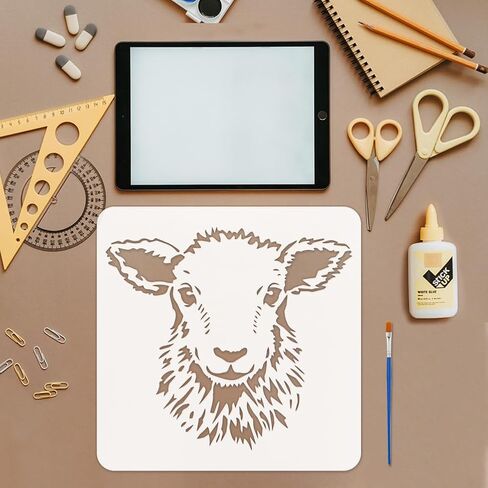 أصابع الإصبع ماندالا الفيل استنسل للطلاء مع فرشاة 11.8x11.8inch قالب نمط الفيل القابل لإعادة الاستخدام معرم ماندالا stency stencil pet themplate the the the the the the the the the the template for diy crafts crafts in Kuwait