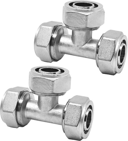 2Pcs 3/4’’ Straight Air Piping Fittings, 3/4’’ Piping x 1/2’’ Threads Adapter Fittings, Seal Tape Needed, Brass-Nickel Plated, For Shop Compressed Air Line Piping System Kit in Saudi Arabia
