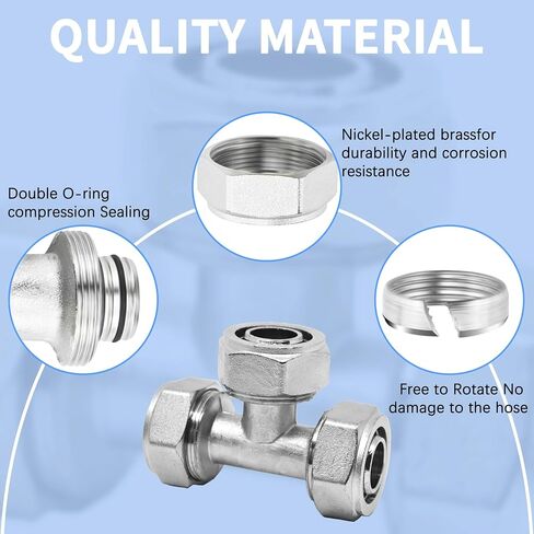 2Pcs 3/4’’ Straight Air Piping Fittings, 3/4’’ Piping x 1/2’’ Threads Adapter Fittings, Seal Tape Needed, Brass-Nickel Plated, For Shop Compressed Air Line Piping System Kit in Saudi Arabia