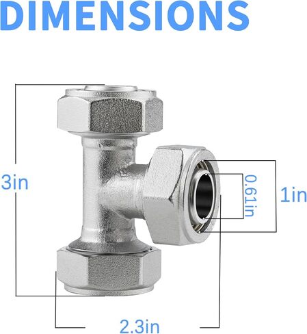 2Pcs 3/4’’ Straight Air Piping Fittings, 3/4’’ Piping x 1/2’’ Threads Adapter Fittings, Seal Tape Needed, Brass-Nickel Plated, For Shop Compressed Air Line Piping System Kit in Saudi Arabia