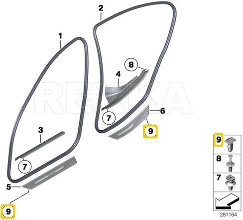 Rexka 15pcs Door Sill Covering Trim Clips for BMW 51471840960 E30 E31 E32 E34 E36 E38 E39 E46 Z3 M3 M5 3 5 7 & 8 Series 51-47-1-840-960 in Saudi Arabia