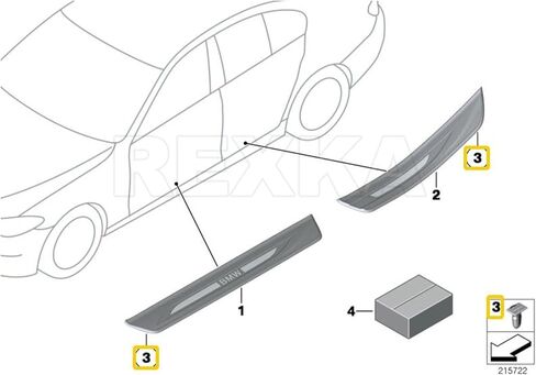 Rexka 15pcs Door Sill Covering Trim Clips for BMW 51471840960 E30 E31 E32 E34 E36 E38 E39 E46 Z3 M3 M5 3 5 7 & 8 Series 51-47-1-840-960 in Saudi Arabia
