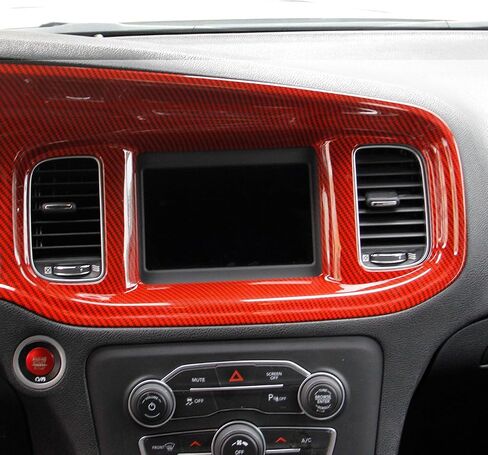crosselec Carbon Fiber Center Consoles Dashboard Instrument Gauge Cluster Dash Air Vent Panel Kit Cover Trim Garnish Bezel for for Dodge Charger 2015-2023 in Kuwait