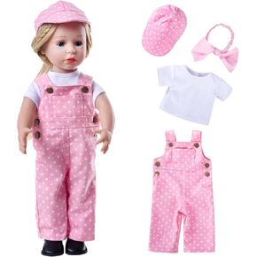 ملحقات ملابس الدمية 3 أجهزة كمبيوتر مصممة مع زرة زرقاء زرقاء سراويل المريلة in Kuwait