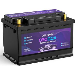 12V 60Ah Car Battery with 850 CCA, Sodium-Ion Starter Battery, IP65 Waterproof, 60% Lighter Than Lead-Acid - Fast Charging 5-6 Hours, All-Temperature Performance in Saudi Arabia