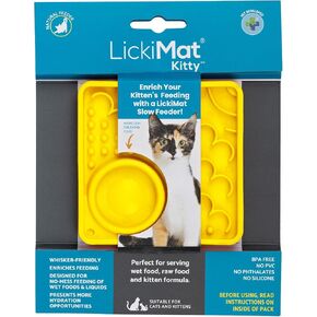 LickiMat Kitty Combination Slow Feeder with Micro Dish for Added Hydration Kittens and Small Cats (Turquoise) in Kuwait