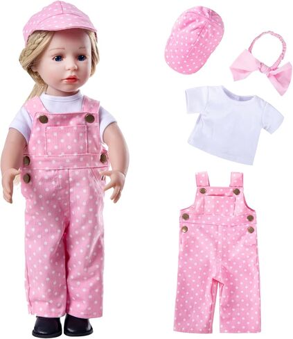 ملحقات ملابس الدمية 3 أجهزة كمبيوتر مصممة مع زرة زرقاء زرقاء سراويل المريلة in Kuwait