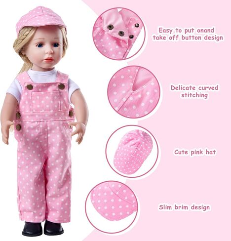 ملحقات ملابس الدمية 3 أجهزة كمبيوتر مصممة مع زرة زرقاء زرقاء سراويل المريلة in Kuwait