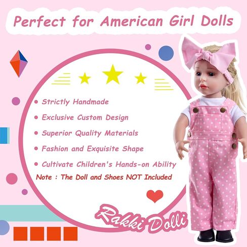 ملحقات ملابس الدمية 3 أجهزة كمبيوتر مصممة مع زرة زرقاء زرقاء سراويل المريلة in Kuwait